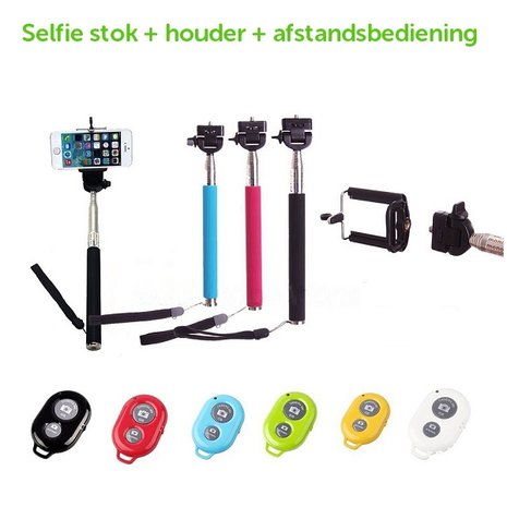 Bestuiver Fabrikant zeemijl Selfie stick met afstandsbediening Monopod GoPro - stylus-shop